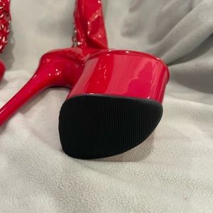 Pleaser Flamingo-3063; 9” Over the Knee Boot; Shiny Red; size 7